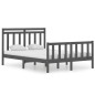 vidaXL Estructura de cama de madera maciza doble gris 135x190 cm vidaXL Estructura de cama de madera maciza doble gris 135x190 cm