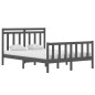vidaXL Estructura de cama de madera maciza doble gris 135x190 cm vidaXL Estructura de cama de madera maciza doble gris 135x190 cm