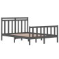 vidaXL Estructura de cama de madera maciza doble gris 135x190 cm vidaXL Estructura de cama de madera maciza doble gris 135x190 cm