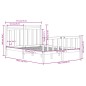 vidaXL Estructura de cama de madera maciza doble gris 135x190 cm vidaXL Estructura de cama de madera maciza doble gris 135x190 cm
