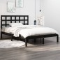 vidaXL Estructura de cama madera maciza King Size negro 150x200 cm