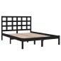 vidaXL Estructura de cama madera maciza King Size negro 150x200 cm