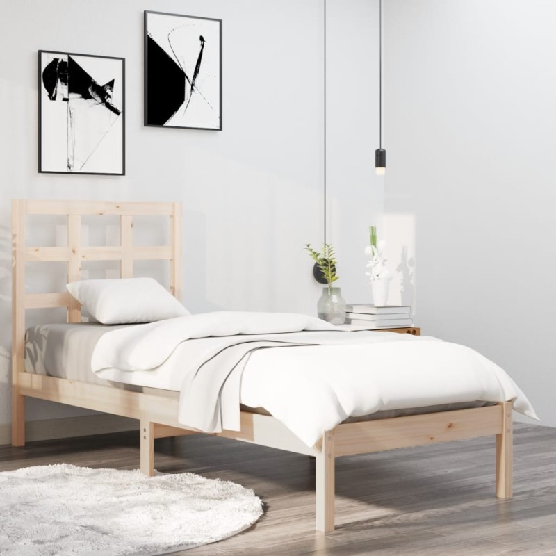 vidaXL Estructura de cama madera maciza 75x190 cm vidaXL Estructura de cama madera maciza 75x190 cm