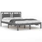vidaXL Estructura de cama de madera maciza gris 140x200 cm vidaXL Estructura de cama de madera maciza gris 140x200 cm