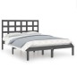 vidaXL Estructura de cama de madera maciza gris 140x200 cm