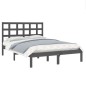 vidaXL Estructura de cama de madera maciza gris 140x200 cm