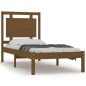 vidaXL Estructura de cama madera maciza marrón miel 100x200 cm vidaXL Estructura de cama madera maciza marrón miel 100x200 cm