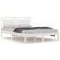 vidaXL Estructura de cama de madera maciza blanca 140x190 cm vidaXL Estructura de cama de madera maciza blanca 140x190 cm