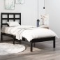vidaXL Estructura de cama individual madera maciza negra 90x190 cm