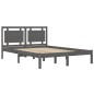 vidaXL Estructura de cama madera maciza gris King Size 150x200 cm vidaXL Estructura de cama madera maciza gris King Size 150x200 cm