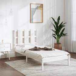 vidaXL Estructura de cama individual madera maciza blanco 75x190 cm