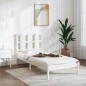 vidaXL Estructura de cama individual madera maciza blanco 75x190 cm