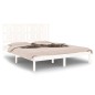 vidaXL Estructura de cama madera maciza King Size blanca 150x200 cm