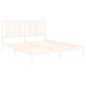 vidaXL Estructura de cama madera maciza King Size blanca 150x200 cm