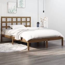 vidaXL Estructura de cama madera maciza de pino marrón miel 200x200 cm