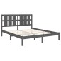 vidaXL Estructura de cama de madera maciza de pino gris 160x200 cm vidaXL Estructura de cama de madera maciza de pino gris 160x200 cm