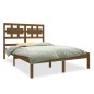vidaXL Estructura cama doble pequeño madera maciza marrón 120x190 cm vidaXL Estructura cama doble pequeño madera maciza marrón 120x190 cm