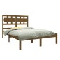 vidaXL Estructura cama doble pequeño madera maciza marrón 120x190 cm vidaXL Estructura cama doble pequeño madera maciza marrón 120x190 cm