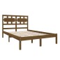 vidaXL Estructura cama doble pequeño madera maciza marrón 120x190 cm vidaXL Estructura cama doble pequeño madera maciza marrón 120x190 cm