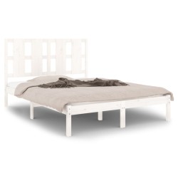 vidaXL Estructura de cama madera maciza de pino blanca 120x200 cm