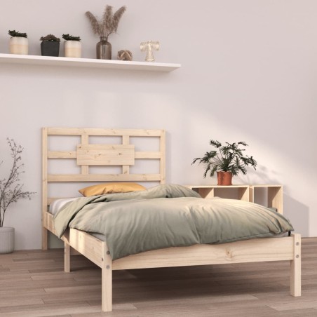 vidaXL Estructura de cama madera maciza de pino 90x200 cm