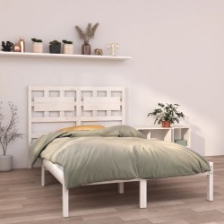 vidaXL Estructura de cama de madera maciza blanca 140x190 cm