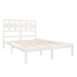 vidaXL Estructura de cama de madera maciza blanca 140x190 cm vidaXL Estructura de cama de madera maciza blanca 140x190 cm