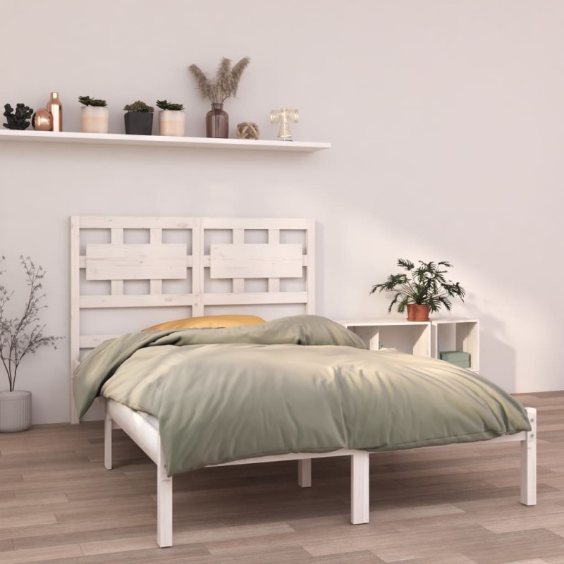 vidaXL Estructura de cama madera maciza King Size blanca 150x200 cm vidaXL Estructura de cama madera maciza King Size blanca 150x200 cm