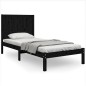 vidaXL Estructura de cama madera maciza individual negra 90x190 cm vidaXL Estructura de cama madera maciza individual negra 90x190 cm