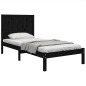 vidaXL Estructura de cama madera maciza individual negra 90x190 cm vidaXL Estructura de cama madera maciza individual negra 90x190 cm