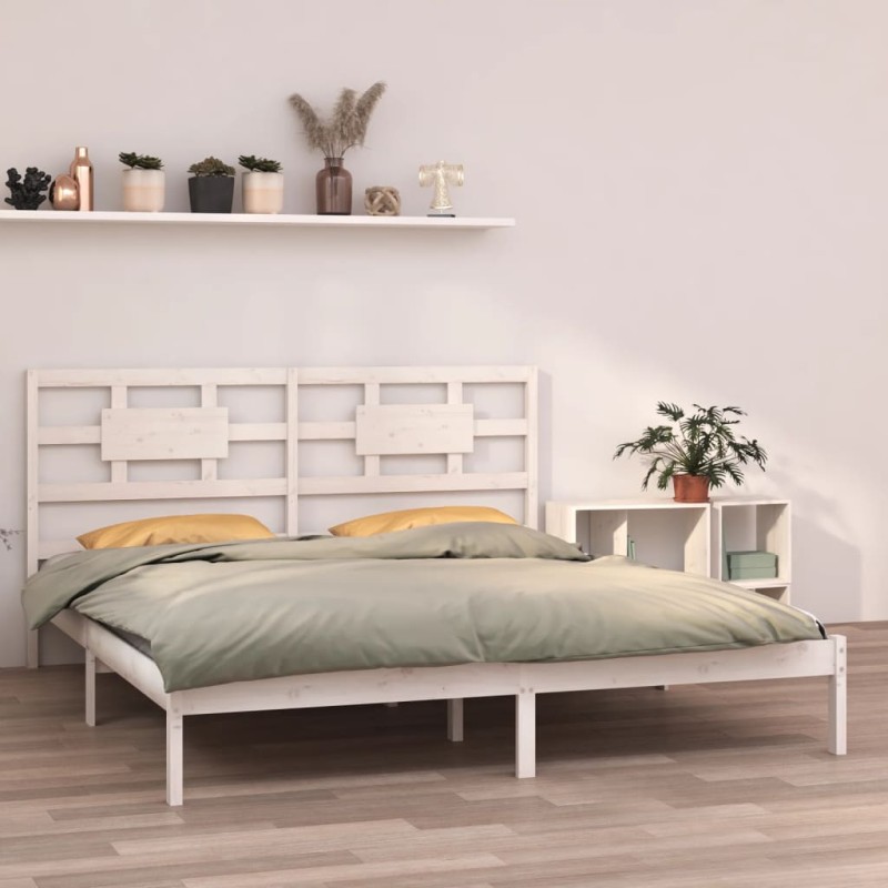 vidaXL Estructura de cama madera maciza blanco 200x200 cm