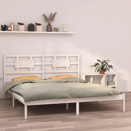 vidaXL Estructura de cama madera maciza blanco 200x200 cm