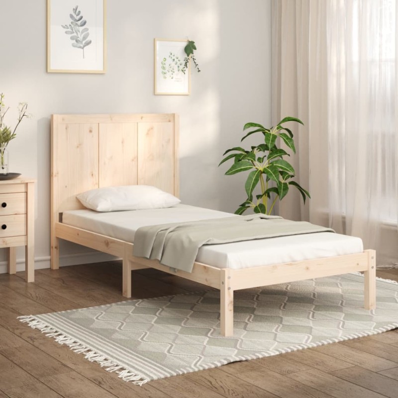 vidaXL Estructura de cama madera maciza de pino 100x200 cm