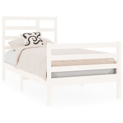 vidaXL Estructura de cama individual madera maciza blanca 90x190 cm