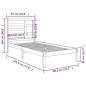 vidaXL Estructura de cama madera maciza 75x190 cm