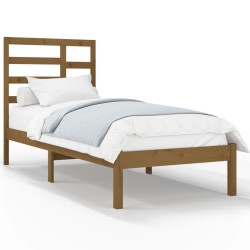 vidaXL Estructura de cama madera maciza marrón miel 100x200 cm