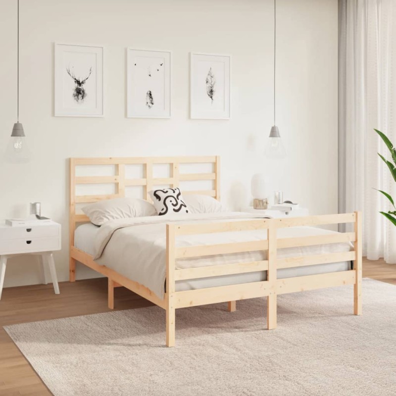 vidaXL Estructura de cama madera maciza 120x190 cm vidaXL Estructura de cama madera maciza 120x190 cm