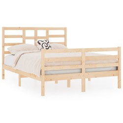 vidaXL Estructura de cama madera maciza 120x190 cm