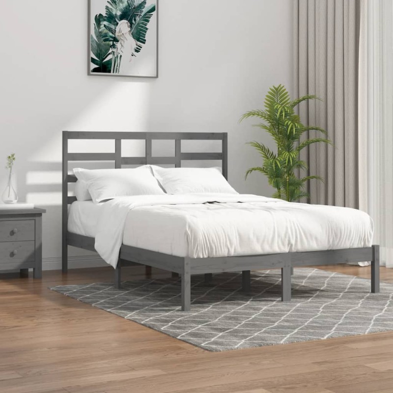 vidaXL Estructura de cama de madera maciza blanca 140x200 cm vidaXL Estructura de cama de madera maciza blanca 140x200 cm