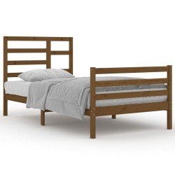 vidaXL Estructura de cama madera maciza marrón miel 100x200 cm