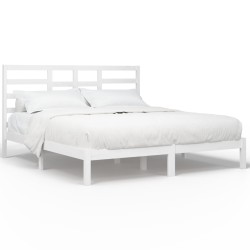 vidaXL Estructura de cama madera maciza blanca Super King 180x200 cm