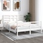 vidaXL Estructura de cama madera maciza king size blanca 150x200 cm