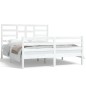 vidaXL Estructura de cama madera maciza king size blanca 150x200 cm