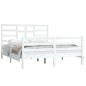 vidaXL Estructura de cama madera maciza king size blanca 150x200 cm