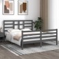 vidaXL Estructura de cama de madera maciza de pino gris 160x200 cm vidaXL Estructura de cama de madera maciza de pino gris 160x200 cm