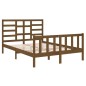vidaXL Estructura de cama doble madera maciza marrón miel 120x190 cm