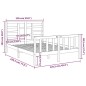 vidaXL Estructura de cama doble madera maciza marrón miel 120x190 cm