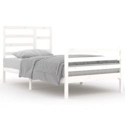 vidaXL Estructura de cama madera maciza de pino blanco 100x200 cm