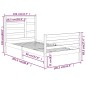vidaXL Estructura de cama madera maciza de pino blanco 100x200 cm