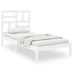 vidaXL Estructura de cama individual madera maciza blanco 90x190 cm